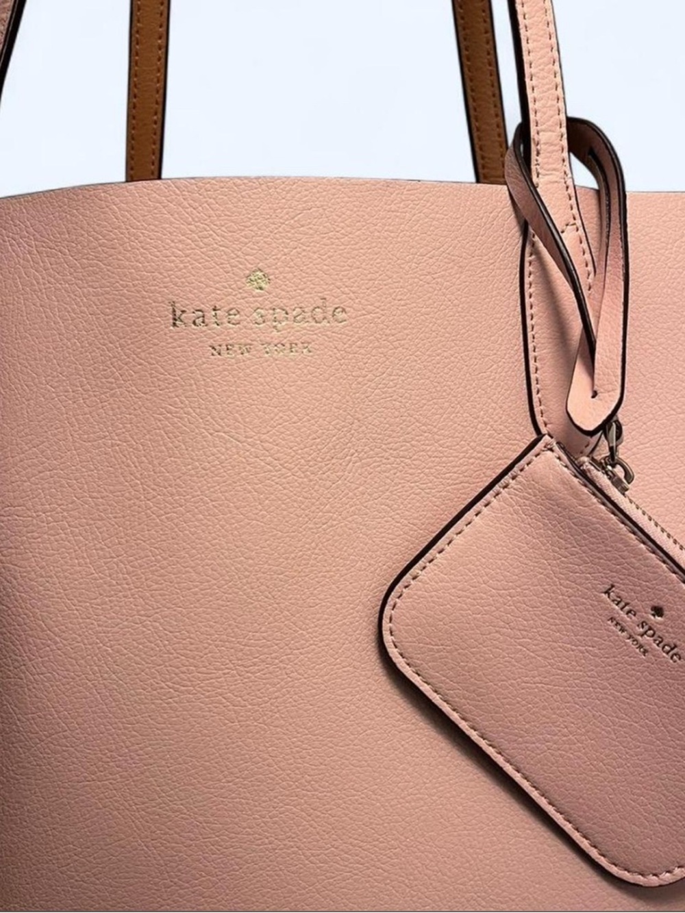 kate spade reversible Blush Pink Leather Tote with Pouch